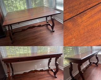 Elk-Home-Aberdeen - 54 Inch Fold-Out Console Table Herringbone Patterned Oak Finish