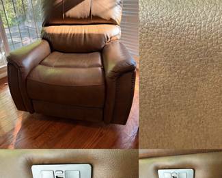 Barcalounger Presley Leather Power Rocker Recliner with Power Headrest