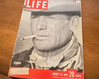 LIFE magazine from August 22, 1949, featuring a famous photograph of Texas cowboy Clarence Hailey Long