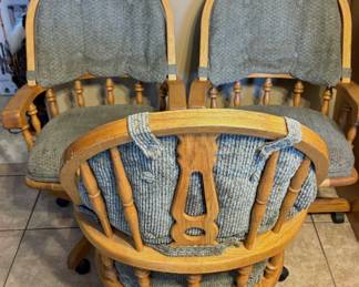 3 rolling tilt-swivel chairs