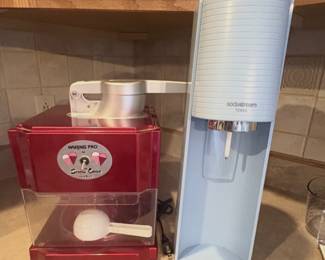 Waring Pro SCM100 Professional Snow Cone Maker. And region shows a SodaStream Terra Sparkling Water Maker