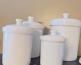 vintage white ceramic kitchen canisters