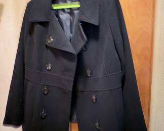 Ladies Black wool Coat size L