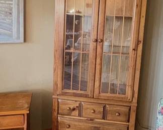 Solid Pine China Cabinet