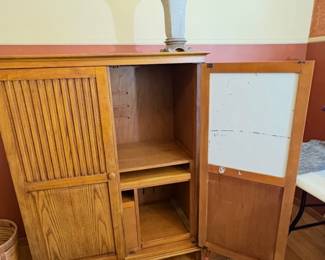Oak Entertainment/Computer Cabinet