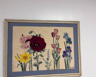 Vintage floral needlepoint