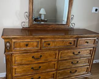 Crown Mark Highland style dresser with mirror