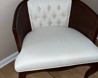 Mid-century modern wood barrel chair