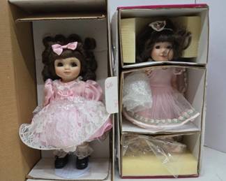 Adorable Belle Porcelain Collector Dolls in Boxes