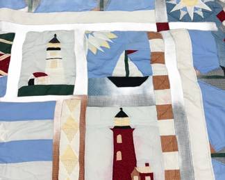 Nautical Theme Handmade Quilt Approx 80x80