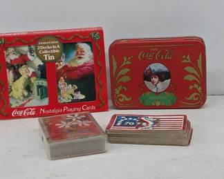 Coca-Cola Playing Cards Tins & Whitman Decks