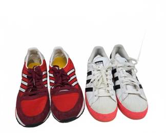 Adidas Sneakers Red & White, US 8.5 & 7