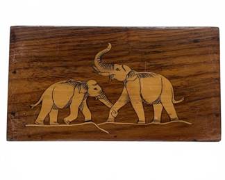 G.P. Sameer India Wood Box With Elephant Inlay