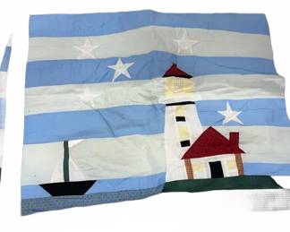 Lighthouse Theme Pillow Cases Appliqué Set