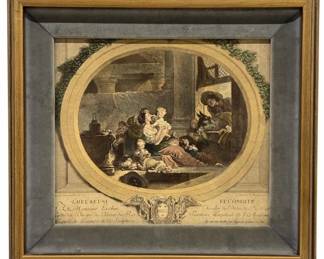 French Engraving "L'Heureuse Fécondité" Framed A