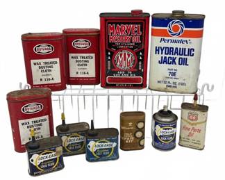 Vintage Oil & Maintenance Cans, Not Empty