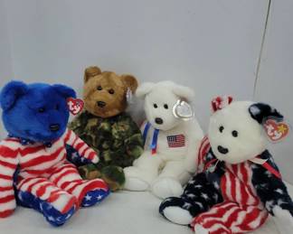 Ty Beanie Babies Patriotic & Camo Bears Assortment