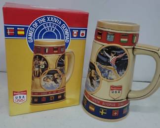 Budweiser 1988 Seoul Olympics Stein with Box