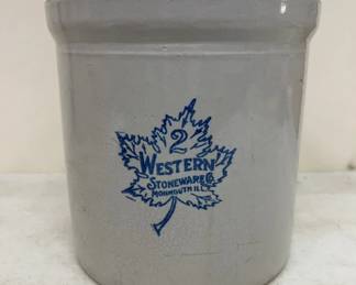 Western Stoneware 2 Gallon Crock w/ Wood Lid