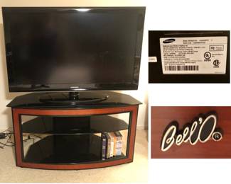 Bell’O TV Stand Is 43.5 inches long X 21.5 inches deep X 23.5 inches tall. $35