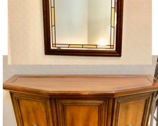 Decorative Mirror (Faux Stain Glass) $45 Entry table is 36 inches long X 14.5 inches deep X 28 inches tall. $75