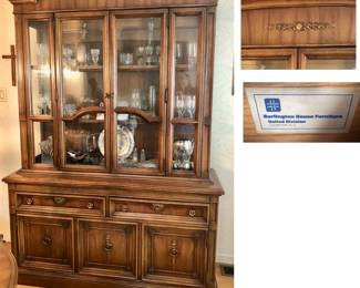 Burlington House Furniture 2 Piece China Cabinet Hutch is 81 inches tall X 55.5 inches wide X 19 inches deep. $155
