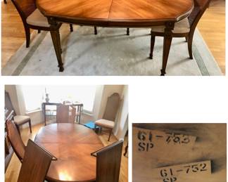 Mid Century Burlington House Furniture Dining Table is 67 inches long X 43 inches wide X 29.5 inches tall with two leaves 18 inches each. $200