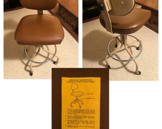 Vintage 70s InterRoyal Corp. Drafting Stool / Swivel Chair $75