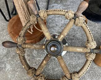 Brass and Bronze Ships Wheel with French Whipping Macrame! 