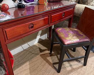 Rosewood Asian Motif Desk