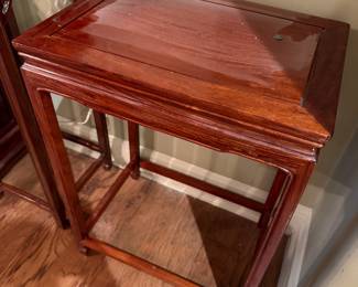Rosewood Asian Motif Side Table