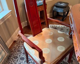Rosewood Asian Motif Dining Chairs