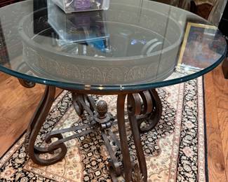 Glass Top w/ metal base Table