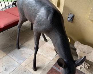 Large Bronze Deer Yard Decor