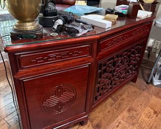 Rosewood Asian Motif Desk