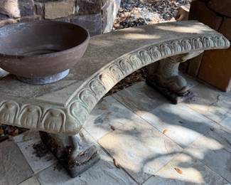 Concrete Bench w/Fish Legs