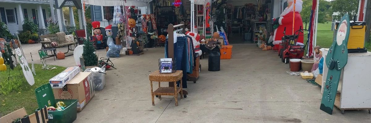 HOLIDAY: Hallmark, Shiny Brite, blow mold Nativity, many Santas, Christmas village, hand blown ornaments, Christmas trees, lights, décor, ribbon, tree skirts, greeting cards, Peanuts, paper, bows, Vatican nativity;  Halloween décor, pumpkins, jack o lanterns