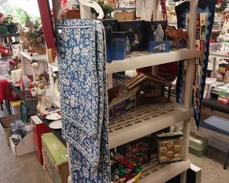 HOLIDAY: Hallmark, Shiny Brite, blow mold Nativity, many Santas, Christmas village, hand blown ornaments, Christmas trees, lights, décor, ribbon, tree skirts, greeting cards, Peanuts, paper, bows, Vatican nativity; Halloween décor, pumpkins, jack o lanterns