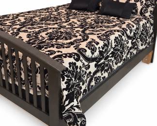 Queen Bed L 85 inches D 66 inches H headrail 51 inches. Bed 29 inches
