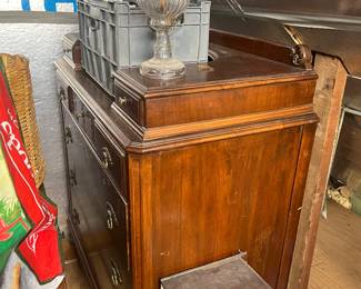 Antique Dressers, Oil Lamps, Shelves