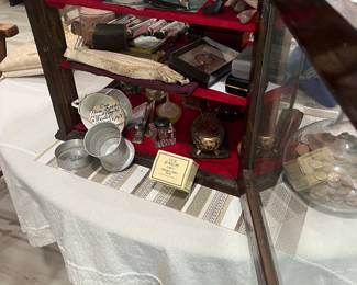 Beautiful display cabinet with unique pieces
