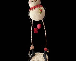 Janell Berryman Pumpkinseeds Folk Art Snowman Figurine