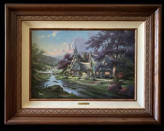 Thomas Kinkade Clocktower Cottage Streams of Time I