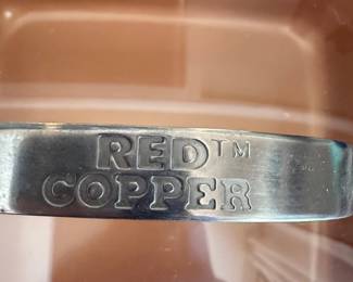 Red Copper Square Pan with Lid second image