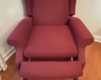 Queen Anne Style Wingback Recliner second image