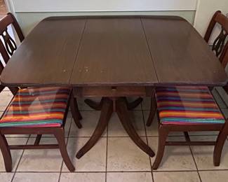 Duncan Phyfe Style Drop Leaf Dining Set