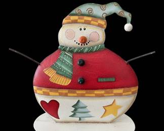 Decorative Metal Snowman Tabletop Figure
