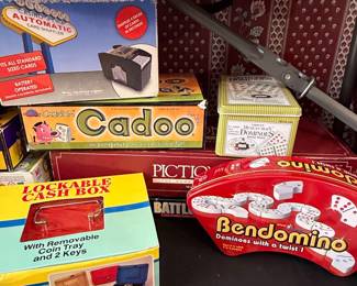 Assorted Vintage and Modern Board Games and Utility Box