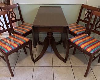 Duncan Phyfe Style Drop Leaf Dining Set fourth image