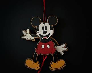 Vintage Kurt Adler Mickey Mouse Wooden Jumping Jack Ornament